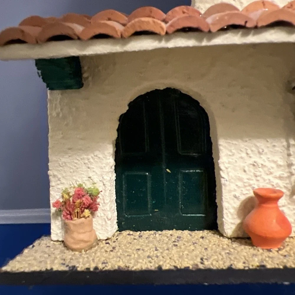 Handcrafted Painted Terracotta & Wood House 3D Wall Decor Folk Art Panama